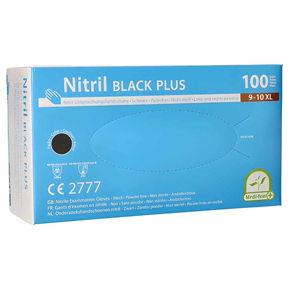 Einweghandschuhe 1000x Classic Nitril puderfrei schwarz Black Plus Größe XL
