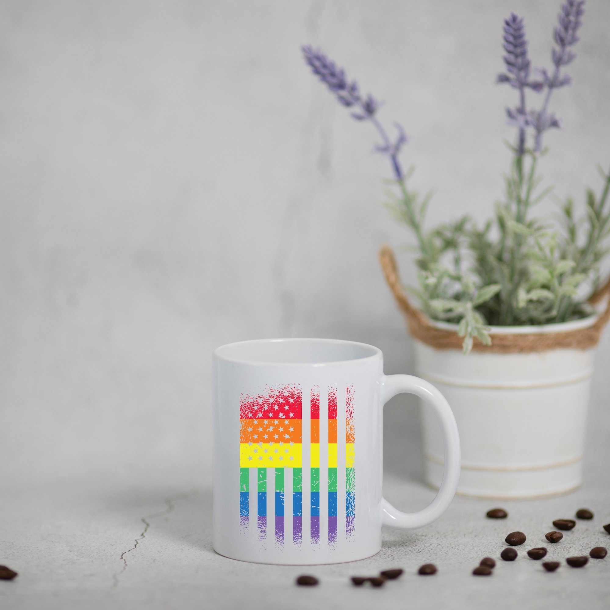 Keramik, Designz Pride Amerika Weiss Geschenk, Flagge Youth Kaffeetasse modischem Tasse Print mit
