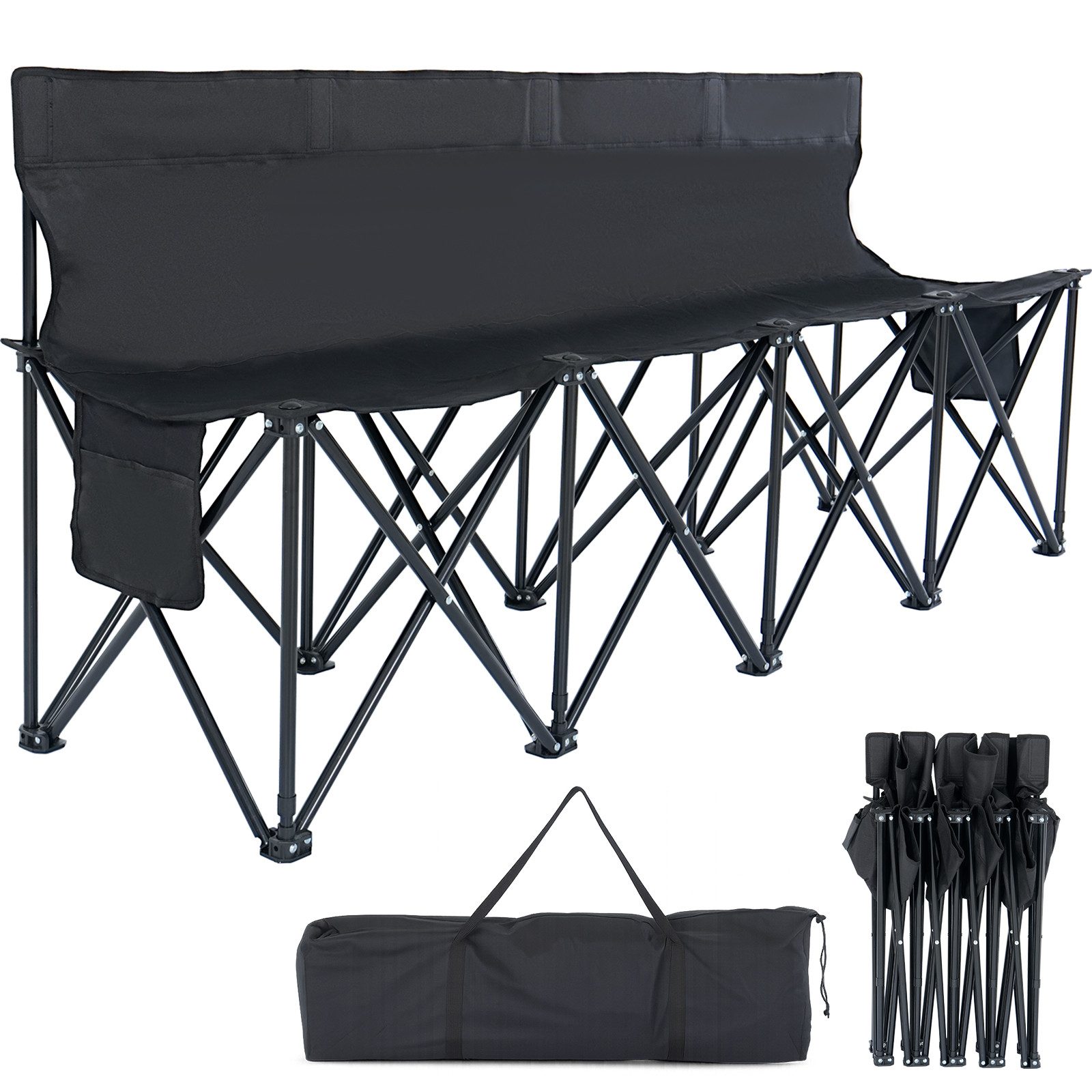 Meulbaty Klappstuhl 4/6-Sitzer-Klappbank mit Rückenlehne für günstig online kaufen