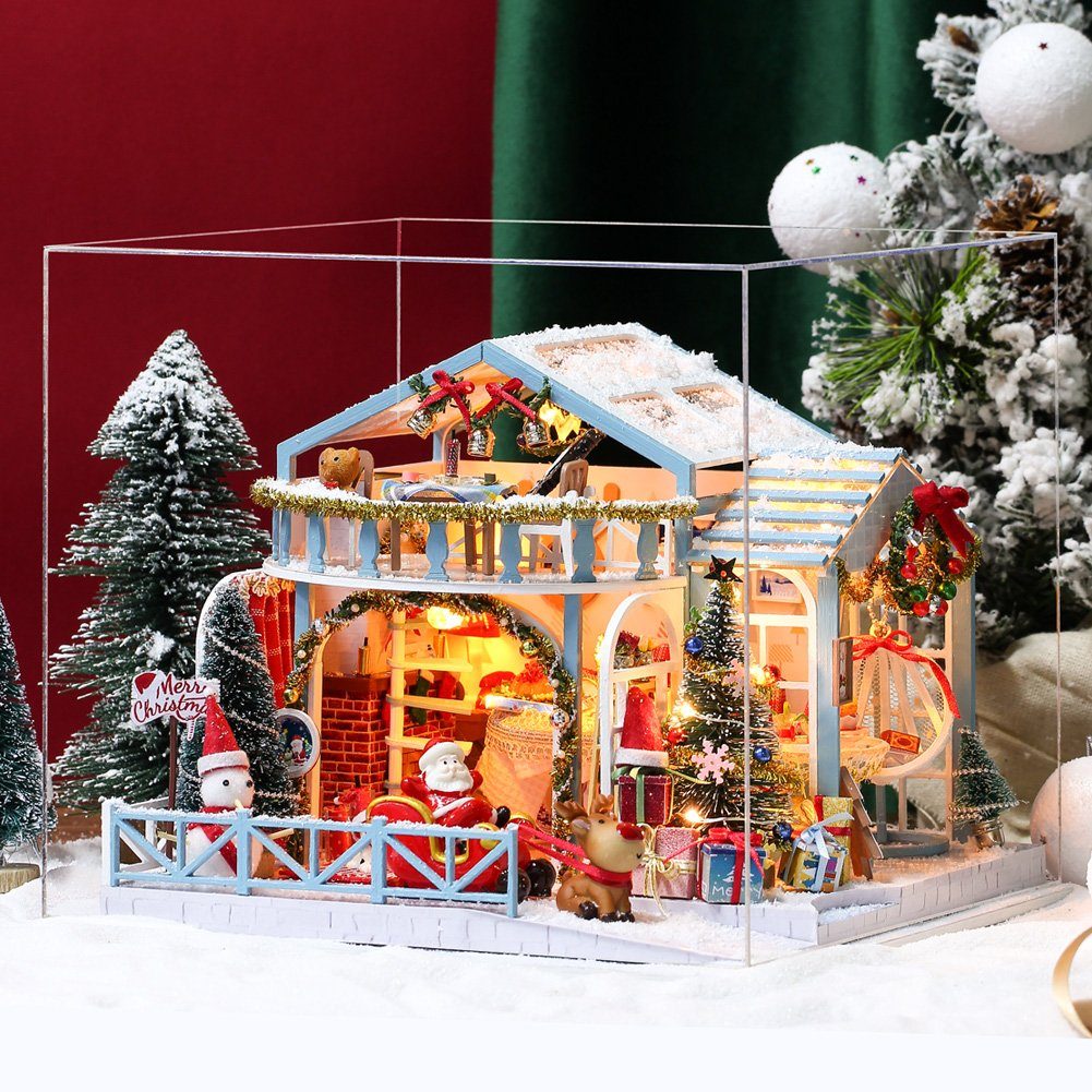 Cute Room 3D-Puzzle 3D-Puzzel DIY Holz Miniaturhaus Weihnachtshaus