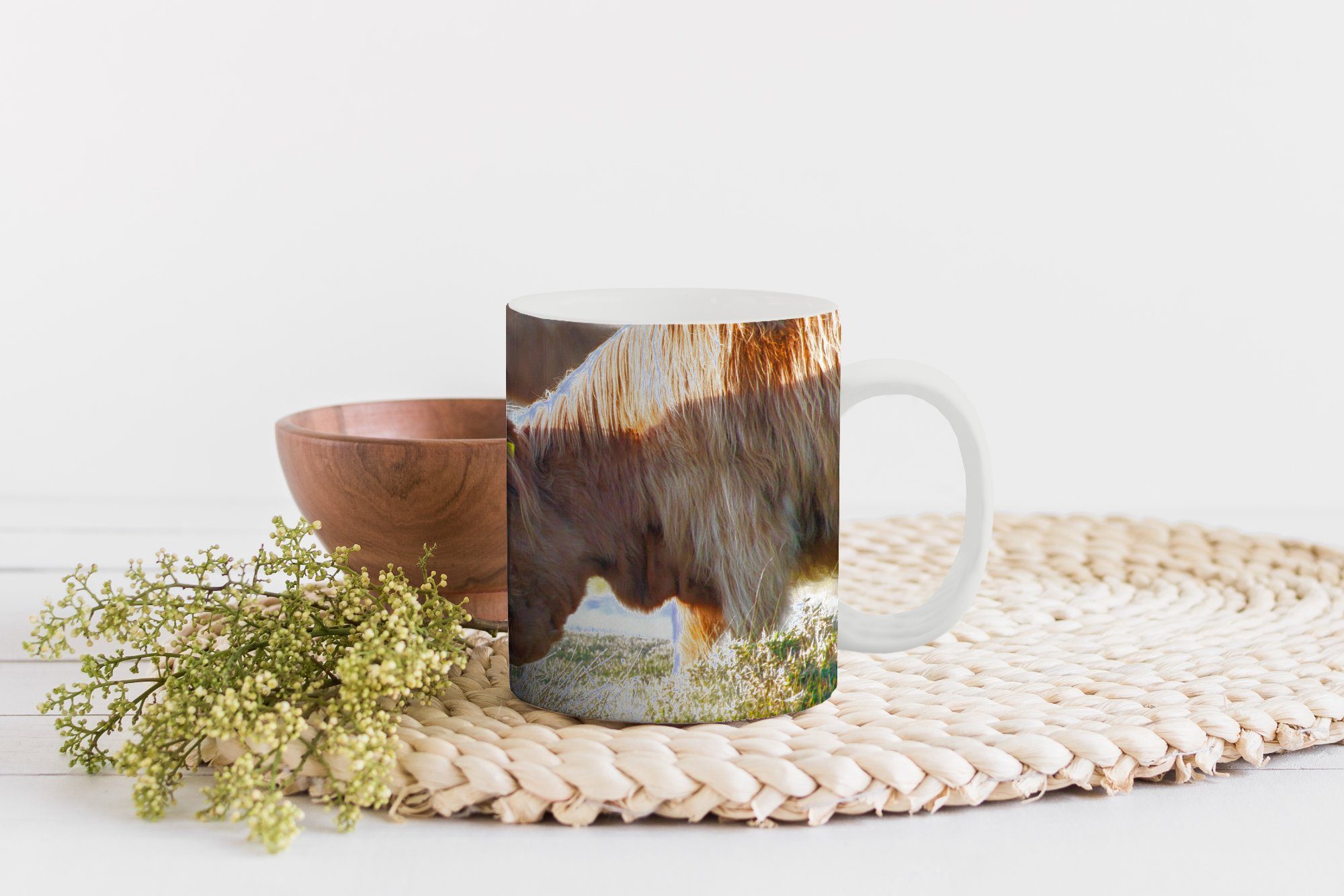 Teetasse, Teetasse, Keramik, Tasse Geschenk - Sonne, - Tiere MuchoWow Highlander Schottische Kaffeetassen, Becher,