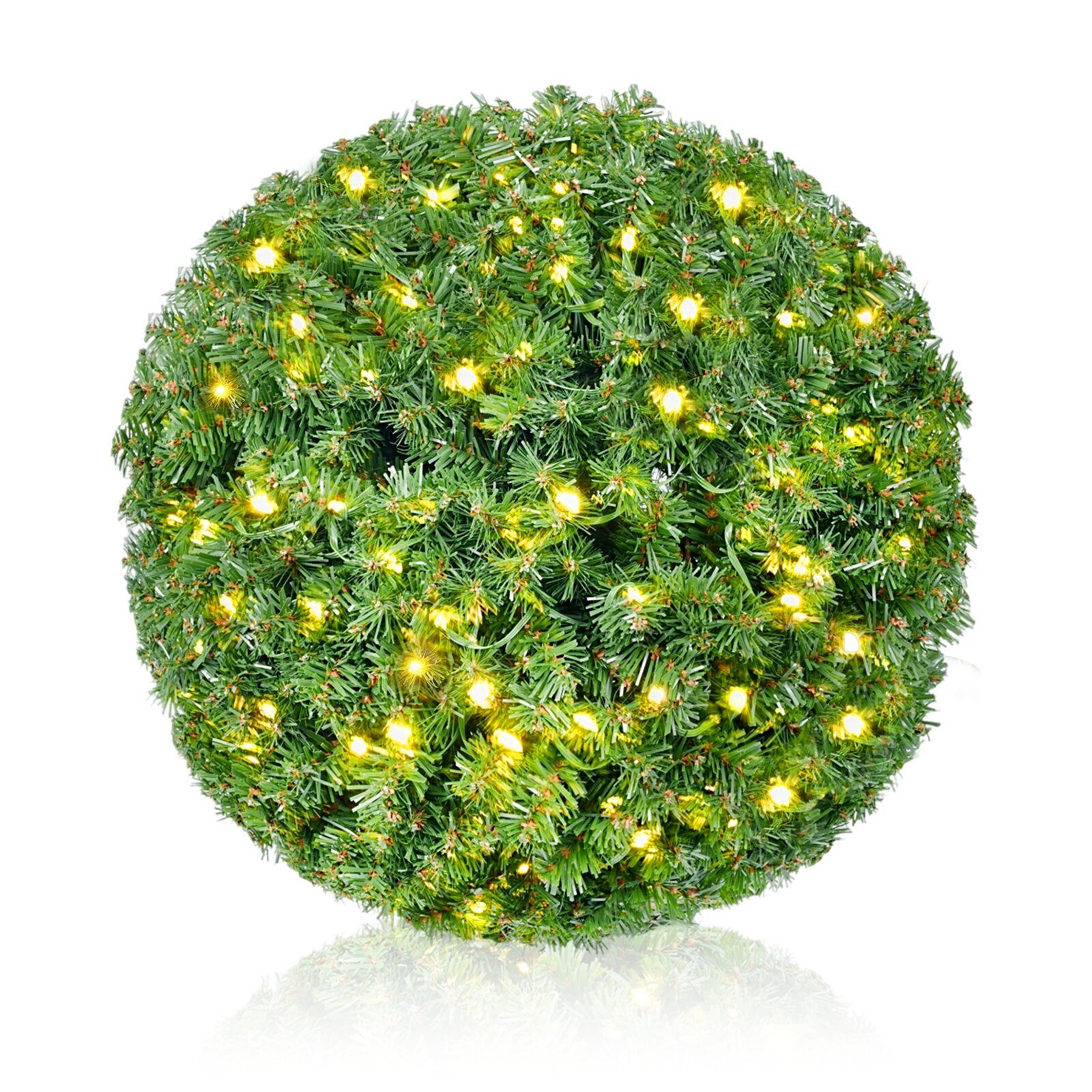 Kunstpflanze 40 cm LED Weihnachtskugel aus künstlicher Tanne Kunstpflanzen, günstig online kaufen