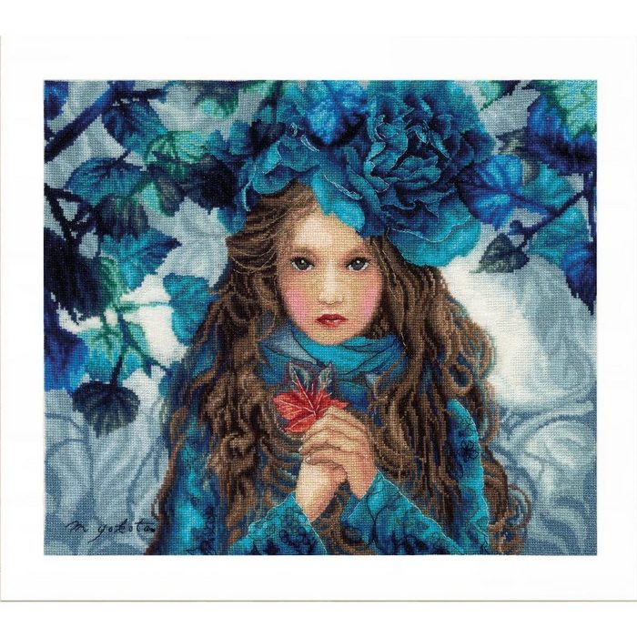 Lanarte Kreativset Lanarte Kreuzstich Set "Mädchen mit Blauen Blumen" (embroidery kit)