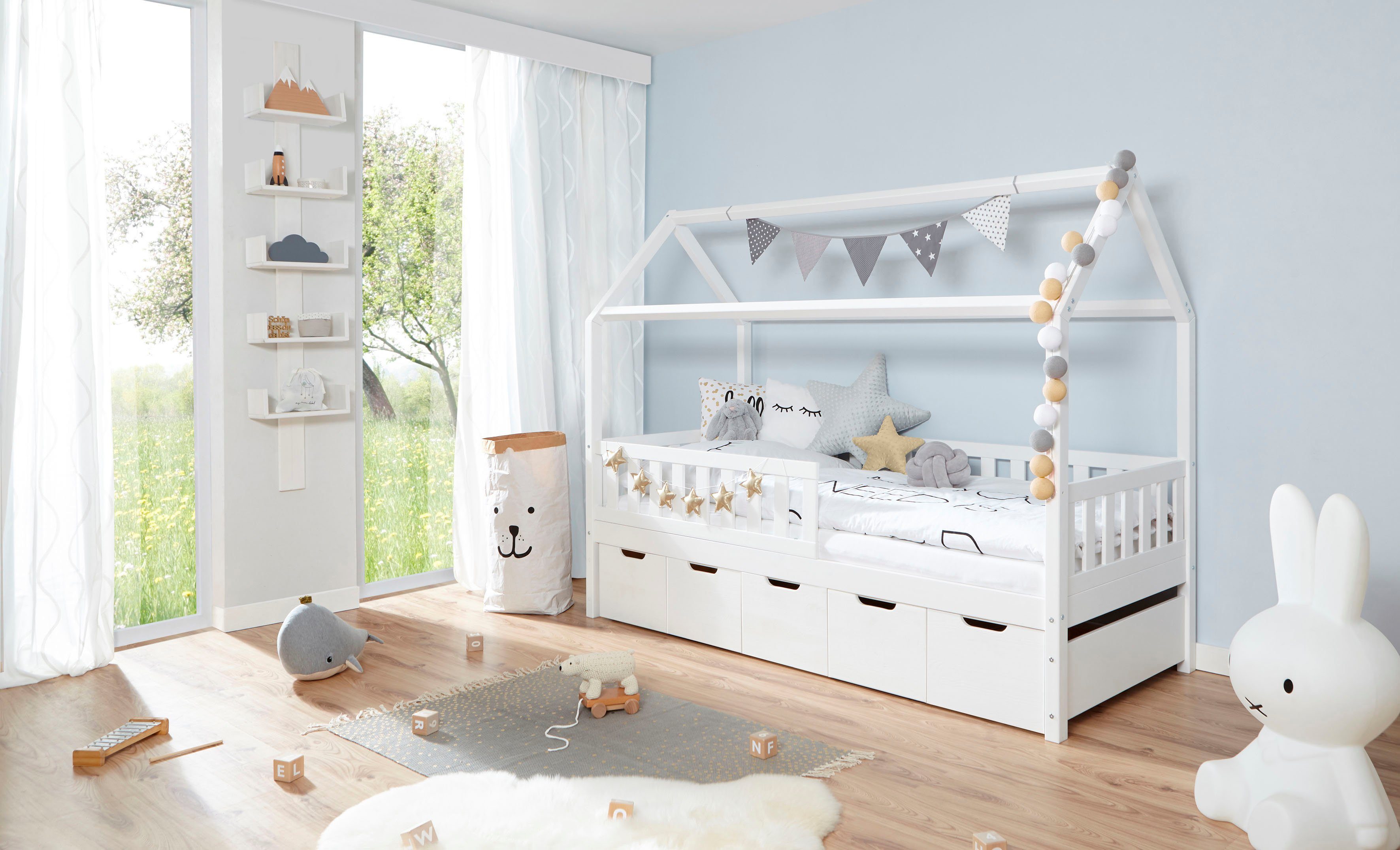 Ticaa Hausbett Traumhaus, Hausbett, inkl. Schubkasten und Rollrost günstig online kaufen