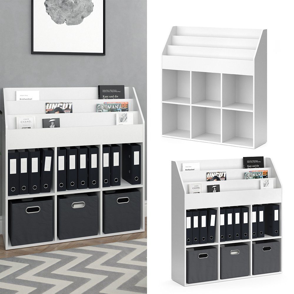 Vicco Bücherregal Luigi, Weiß, 107.2 x 114.2 cm günstig online kaufen