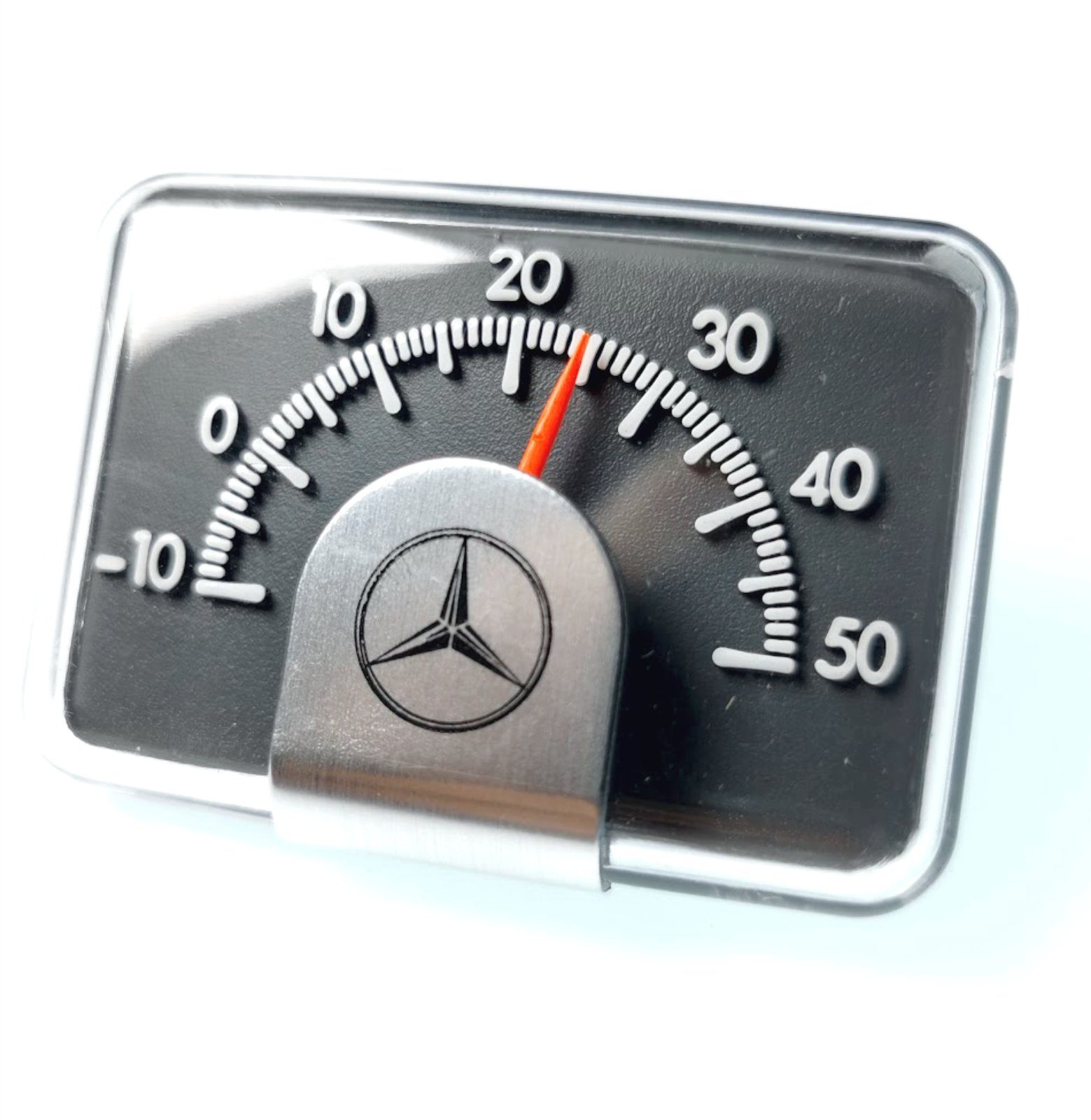 Mercedes Benz Raumthermometer Original Bimetall Reliefskala Auto Thermometer 679970.51 aus 1982