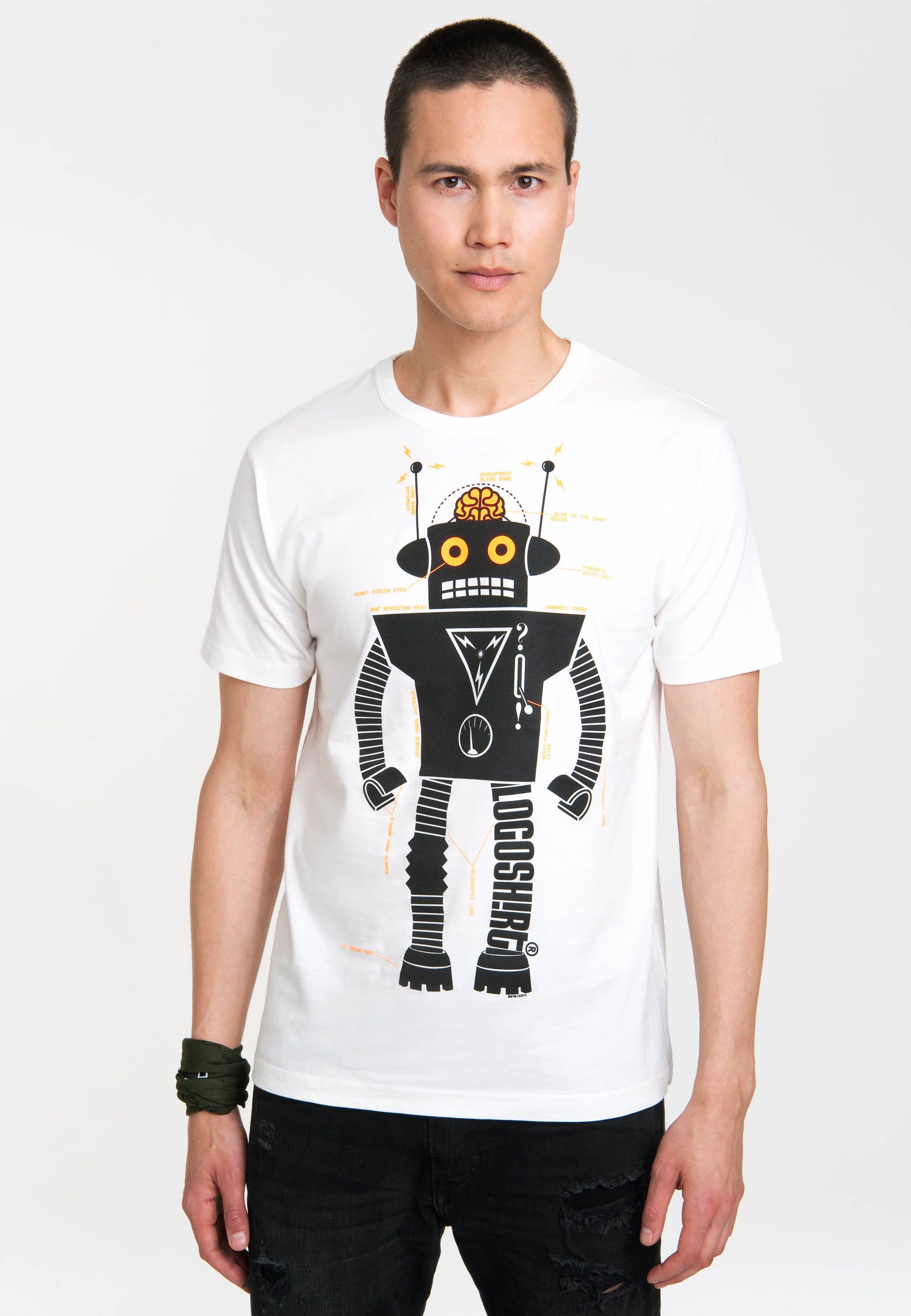 LOGOSHIRT T-Shirt Roboter Logoshirt Logo mit Roboter-Print