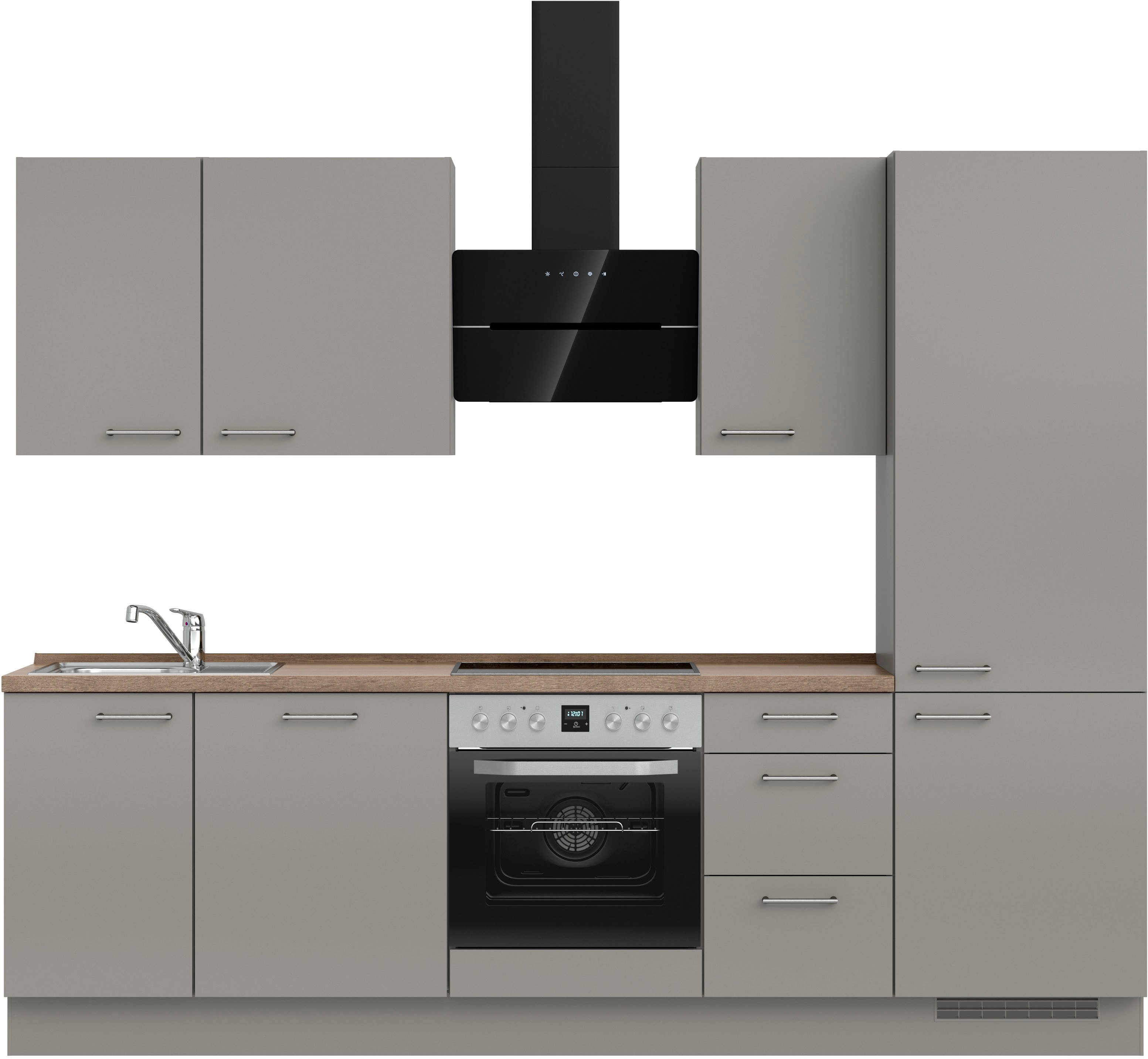 nobilia® Кухниzeile "Laser II", Ausrichtung wählbar, Breite 270 cm, vormontiert, wahlw. mit unterschiedlichen E-Geräten-Sets