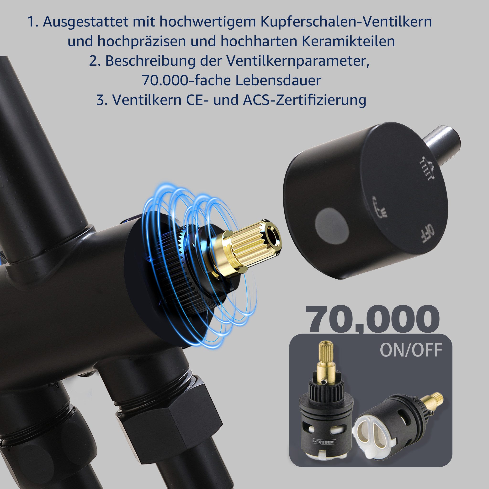 HOMELIVE Duschsystem ohne Armatur Edelstahl Brausegarnitur günstig online kaufen