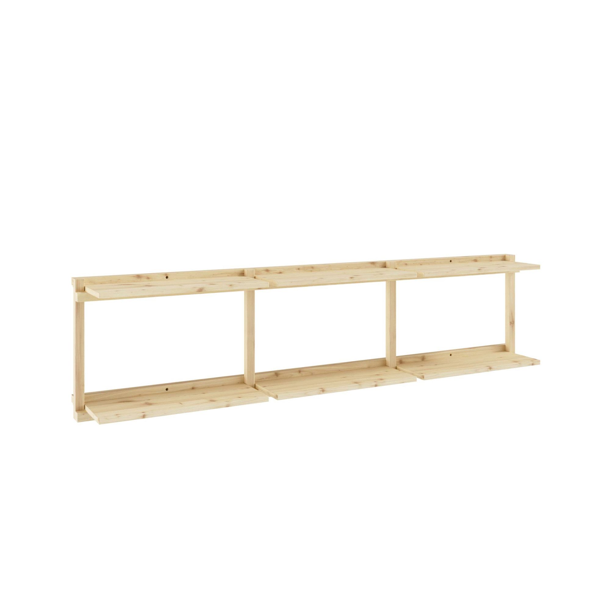 Karup Design Wandregal Groove Shelving Wide, Wandregal, Aufbewahrung, Deko, Platzsparend, inkl. 6 Abnehmbare Regalböden aus FSC®-zertifiziertem Massivholz