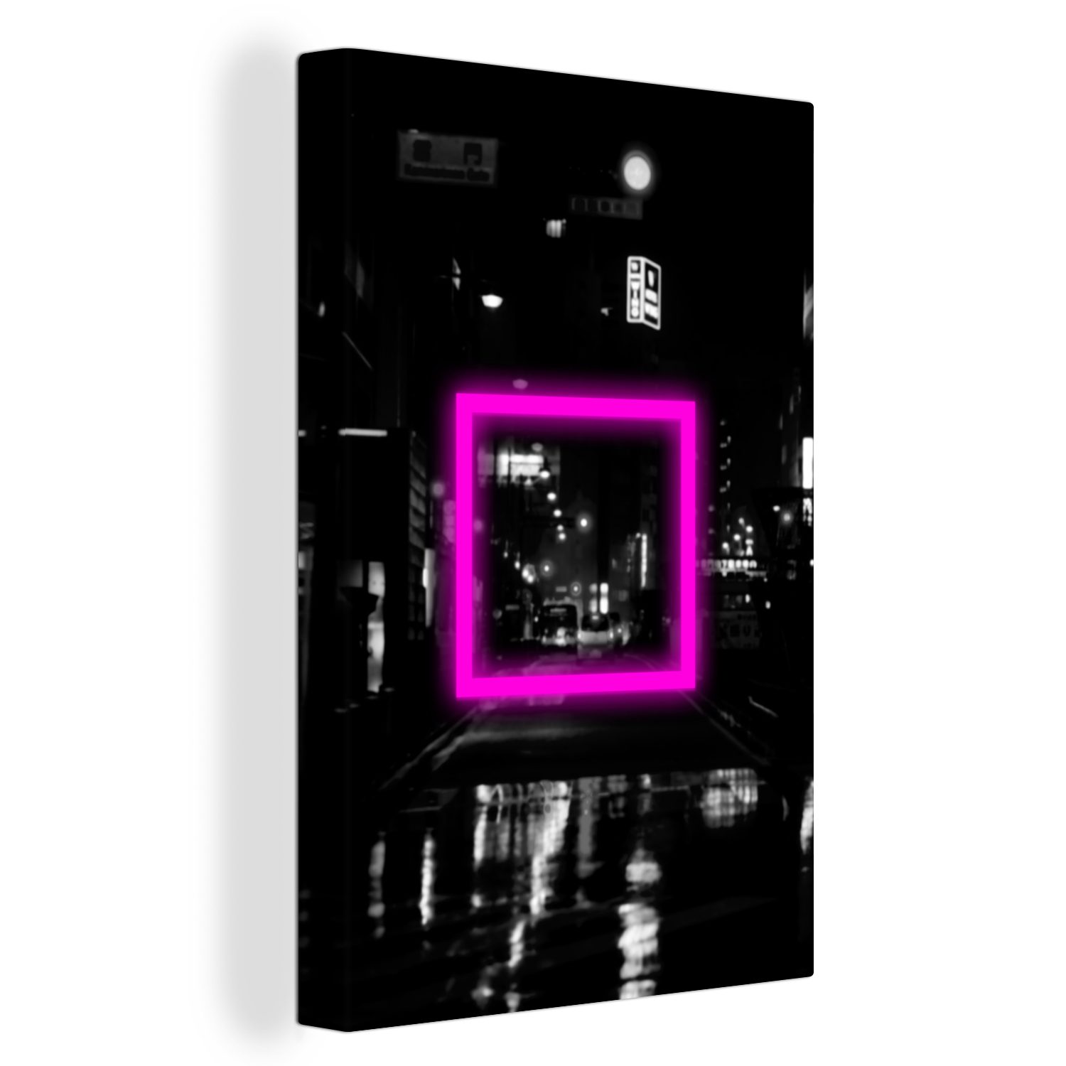 OneMillionCanvasses® Leinwandbild Spiele - Konsole - Neon, (1 St), Leinwandbild fertig bespannt inkl. Zackenaufhänger, Gemälde, 20x30 cm