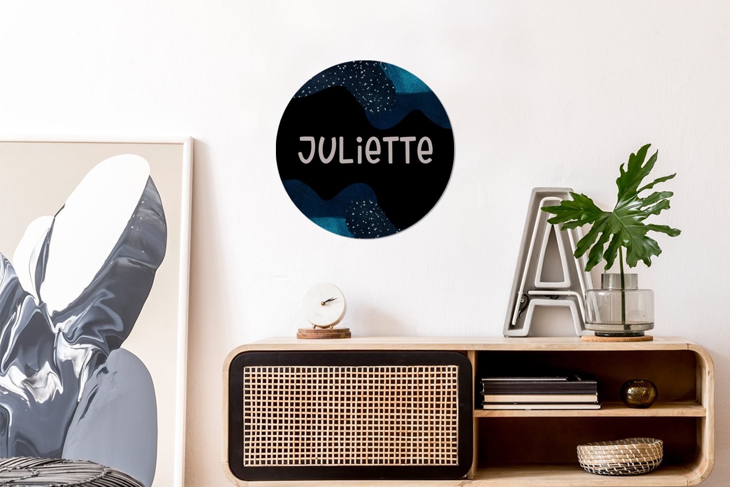 Juliette Pastell - - für St), Wohnzimmer MuchoWow Tapetenaufkleber, Rund, Tapetenkreis Wandsticker Kinderzimmer, (1 Mädchen