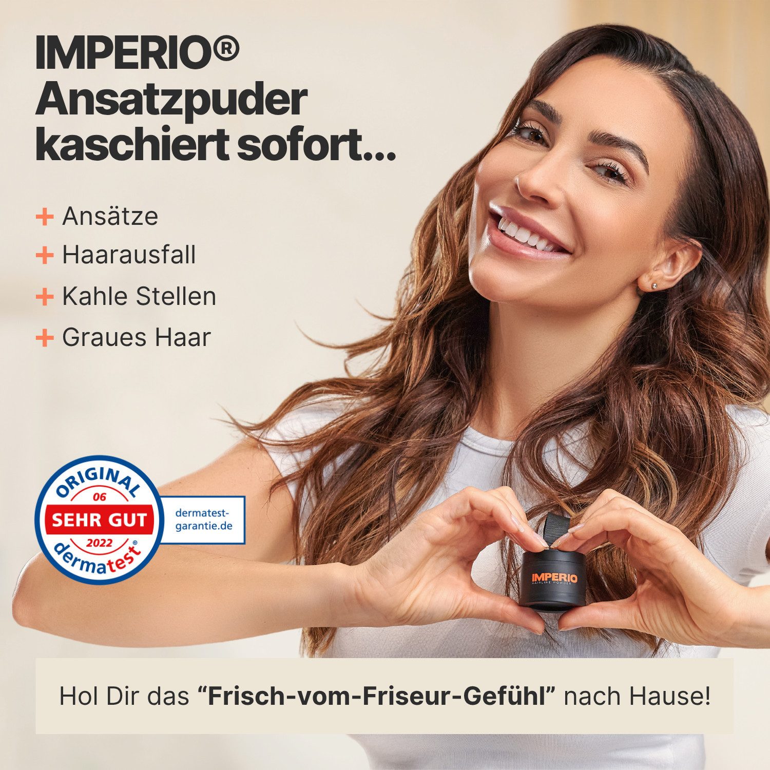 IMPERIO Haaransatz-Farbpuder Ansatzpuder - Das Make-up für Deine Haare