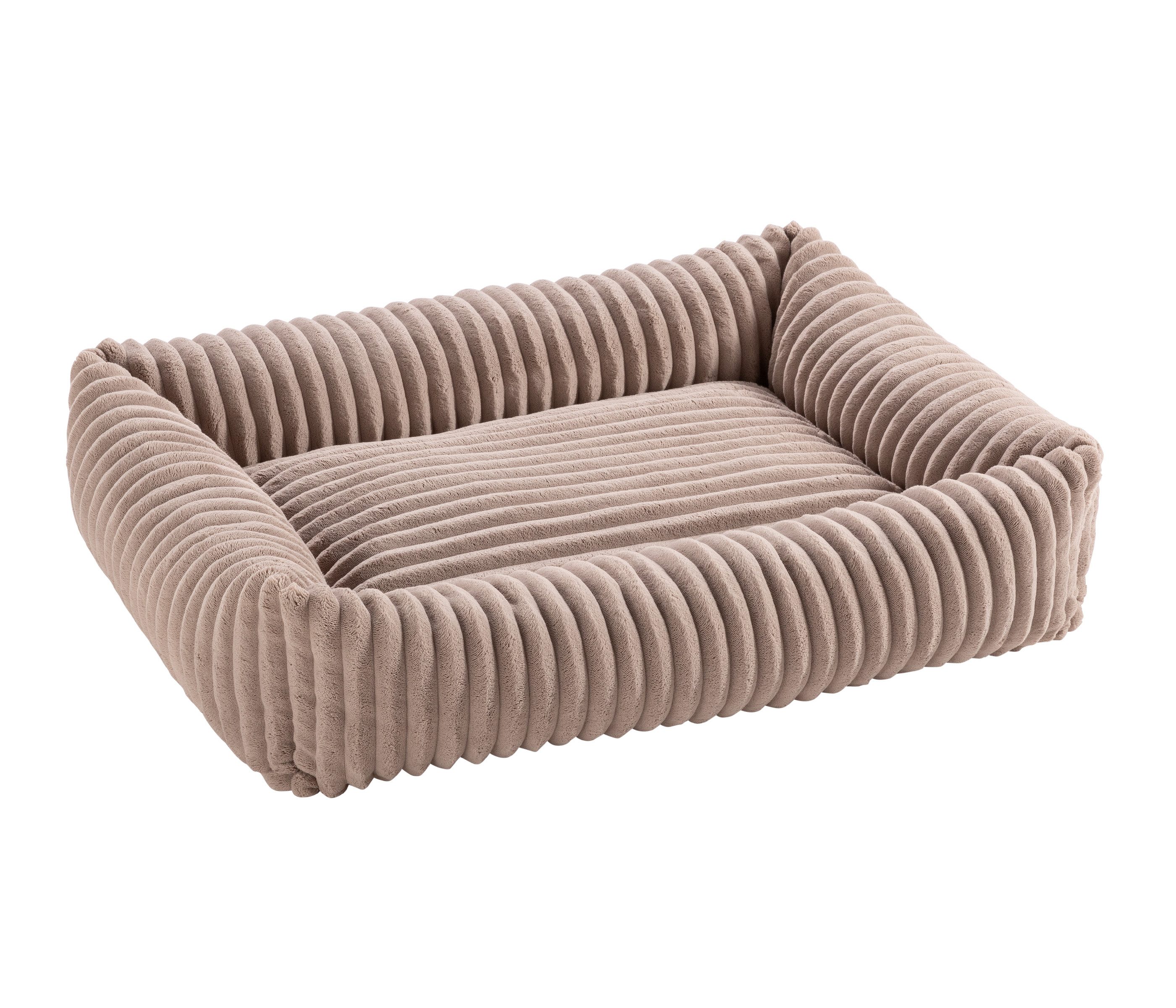 Dehner Tierbett Premium, Hundebett Kaya, rechteckig, 80 x 25 x 60 cm, beige, pflegeleichtes und waschbares Hundekissen, Tiergröße M