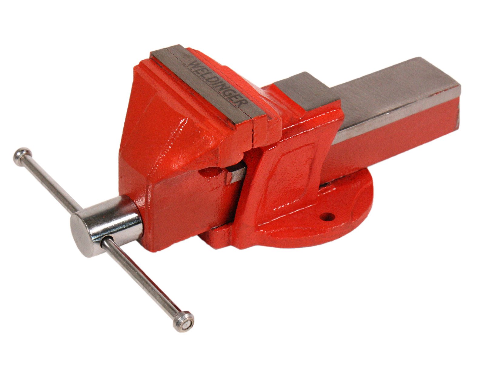 WELDINGER Schraubstock Schraubstock eco 100 mm Backenbreite Stahl geschmiedet unzerbrechlich, 1-St., 100 mm, integrierte Ambossplatte, feststehend