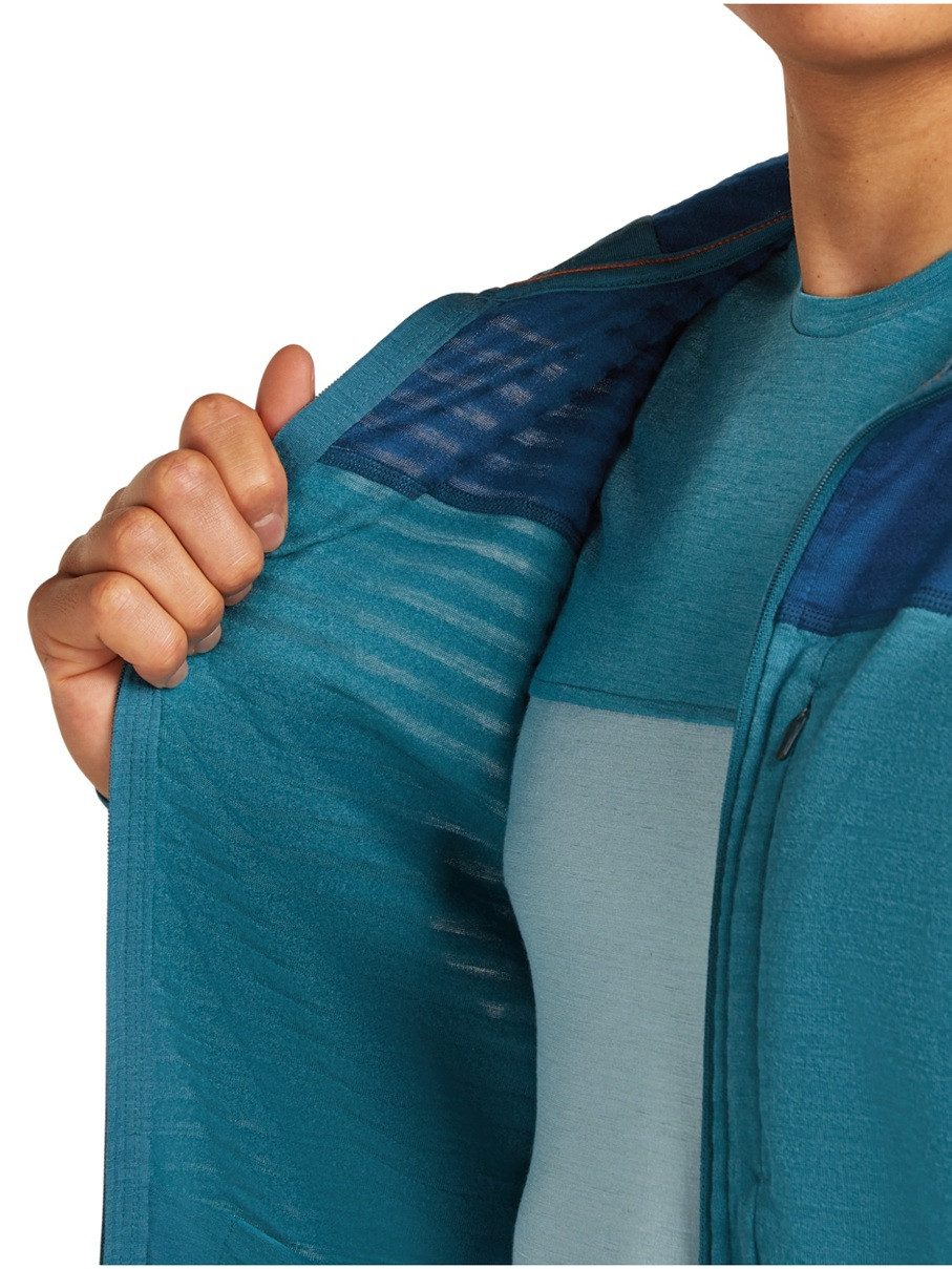 Icebreaker Fleecejacke Descender Merino Blend 300 RealFleece mit Kapuze (Merinowolle)