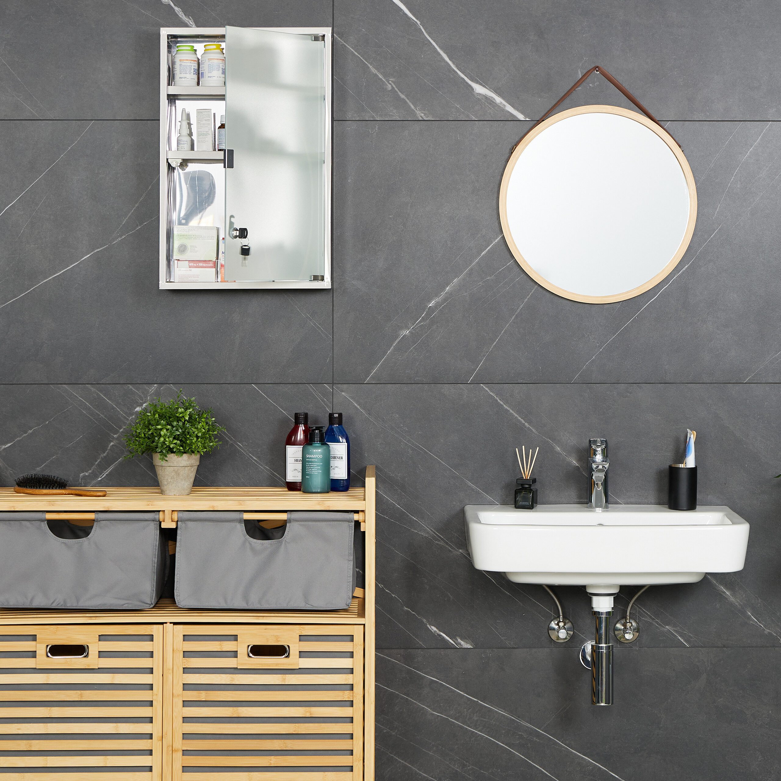 relaxdays Medizinschrank mit Glastür günstig online kaufen