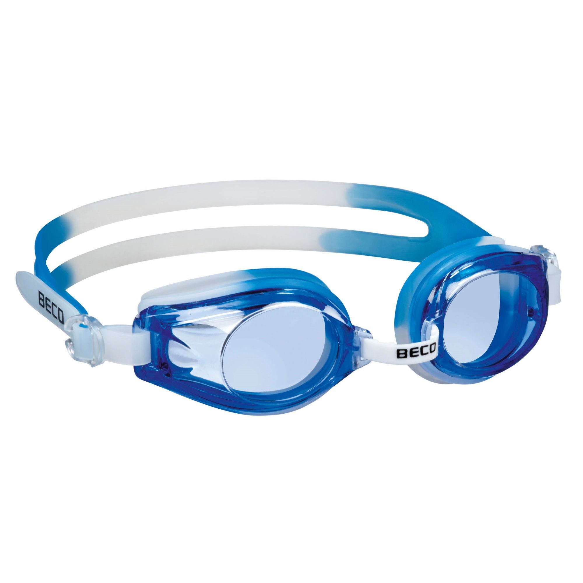 Beco Beermann Schwimmbrille BECO Kinder-Schwimmbrille Rimini weiß/blau, UV-Schutz