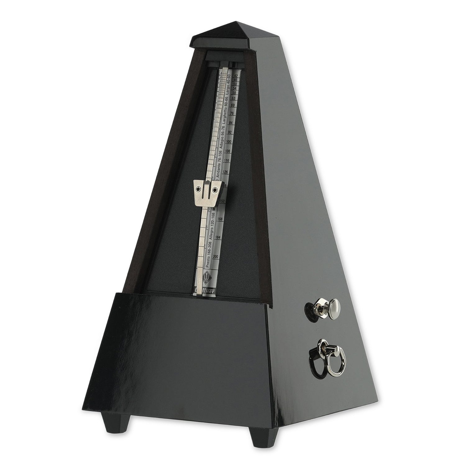 Wittner Metronom Wittner Metronom 816 mechanisch aus Holz mit Glocke hochglanz-schwarz, Mechanisch