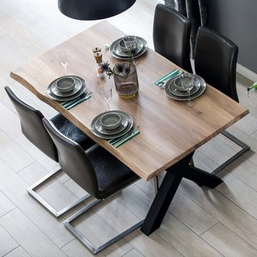 holz4home Esstisch Tischplatte 240 x 100 cm mit Baumkante Eiche von holz4home®, mit Baumkante