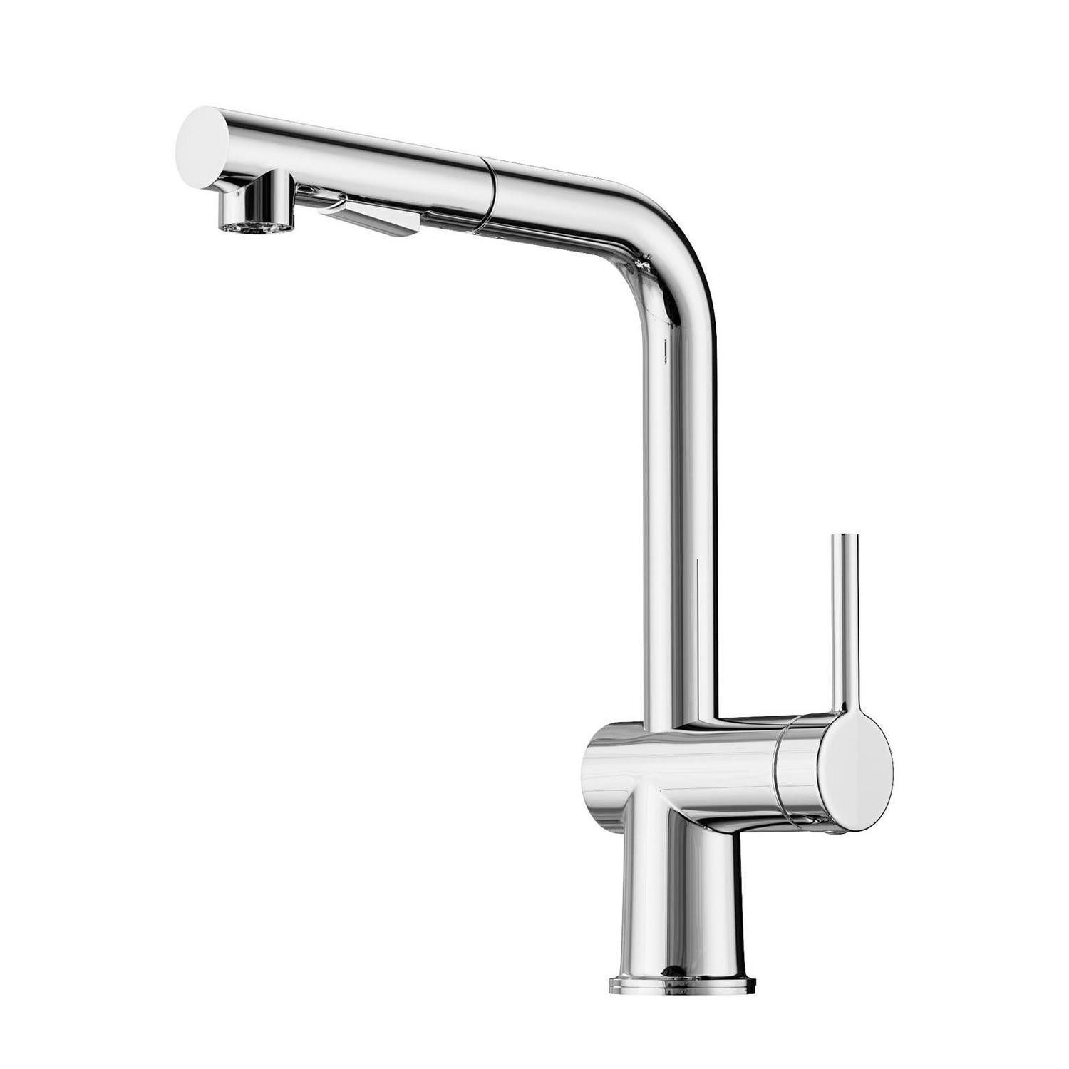 Küchenarmatur Wasserhahn Hochdruck Ausziehbar Brause Schwenkbar Edelstahl Chrom02
