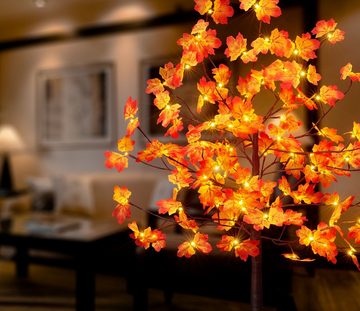 BONETTI LED Baum Weihnachtsdeko, LED fest integriert, Warmweiß, Beleuchteter Deko-Herbstbaum mit Ahornblättern