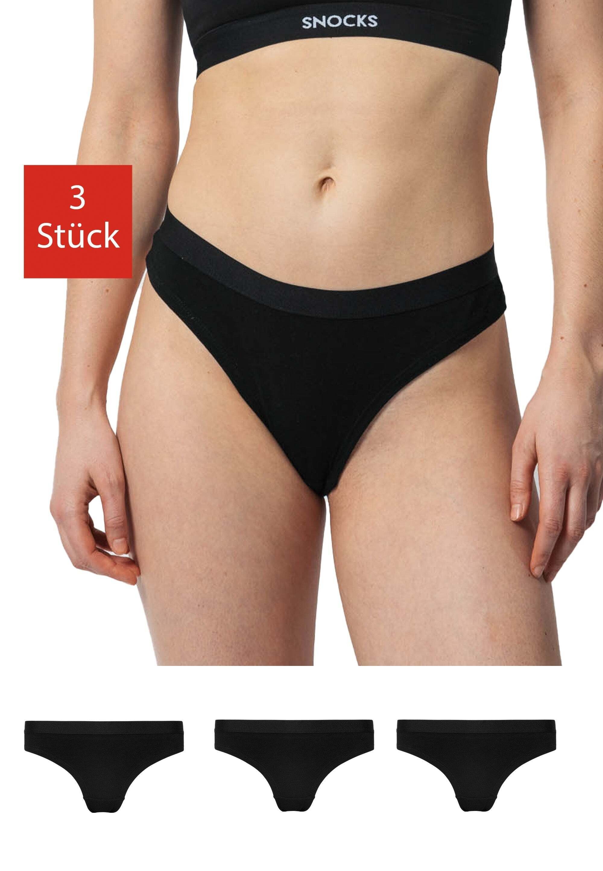 SNOCKS Brasilslip Damen Slip Unterhose (3-St) aus Bio-Baumwolle mit Gummibu günstig online kaufen