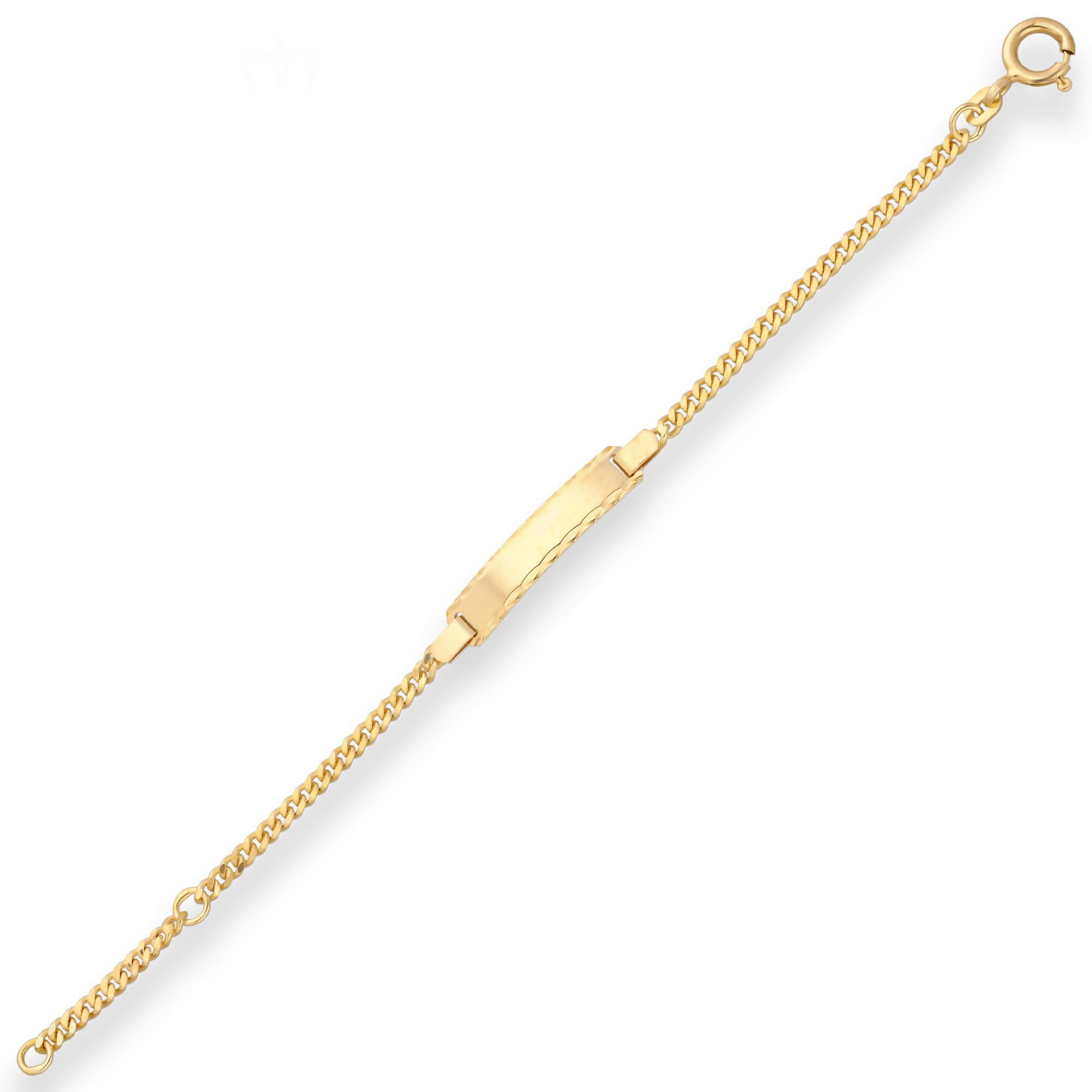 Schmuck Krone Goldarmband 2,4mm Id-Armband Panzerkette Schildband aus 333 Gelbgold 16cm, Gold 333