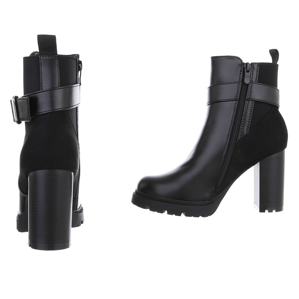 Ital-Design Damen Freizeit High-Heel-Stiefelette (88489428) Blockabsatz Stiefeletten in Schwarz – Bild 5 von 5