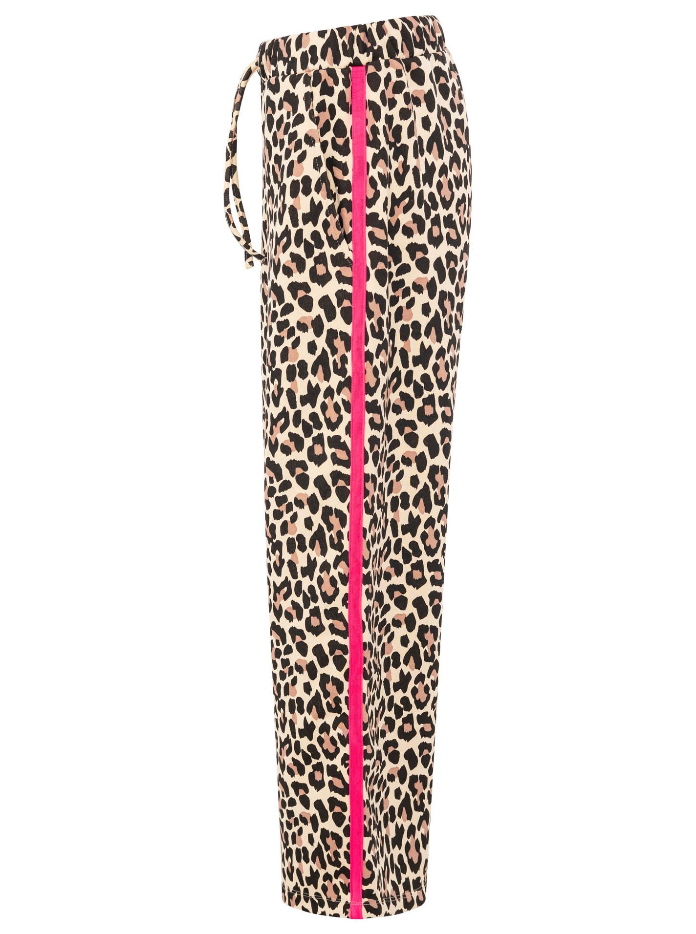 Zwillingsherz Sweathose "Leo" Leo Muster, pinker Streifen an der Seite, Eingriffstaschen