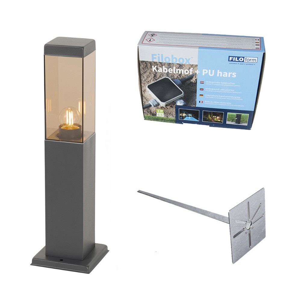 Qazqa Außen-Stehlampe Malios, ohne Leuchtmittel, E27, günstig online kaufen