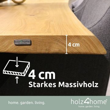 holz4home Esstischplatte Tischplatte 280cm x 100cm mit Baumkante aus massiver Eiche