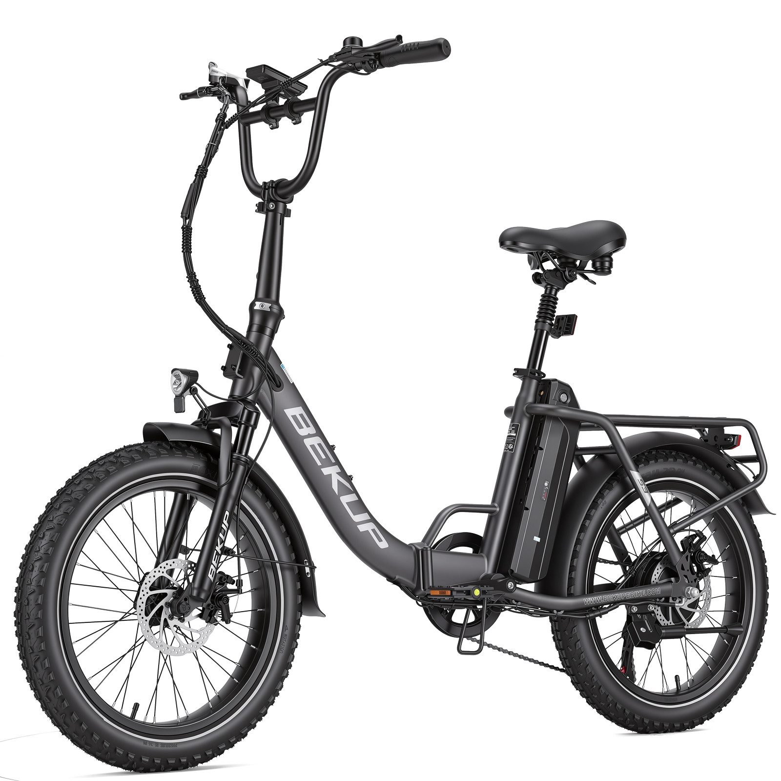 BEKUP E-Bike Klapprad S3 20 Zoll Fully Klapprad E‑Faltrad für Damen Herren, 720Wh, 60Nm, 7 Gang Shimano, Kettenschaltung, Heckmotor, 720 Wh, Elektrofahrrad Tiefeinsteiger mit Shimano 7-Gang und Heckmotor