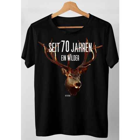 Art & Detail Shirt T-Shirt Hirsch seit ... Jahren ein Wilder Hirsch 30, 40, 50, 60, 70, 80, Jahreszahlen, Geschenk, Geburtstag