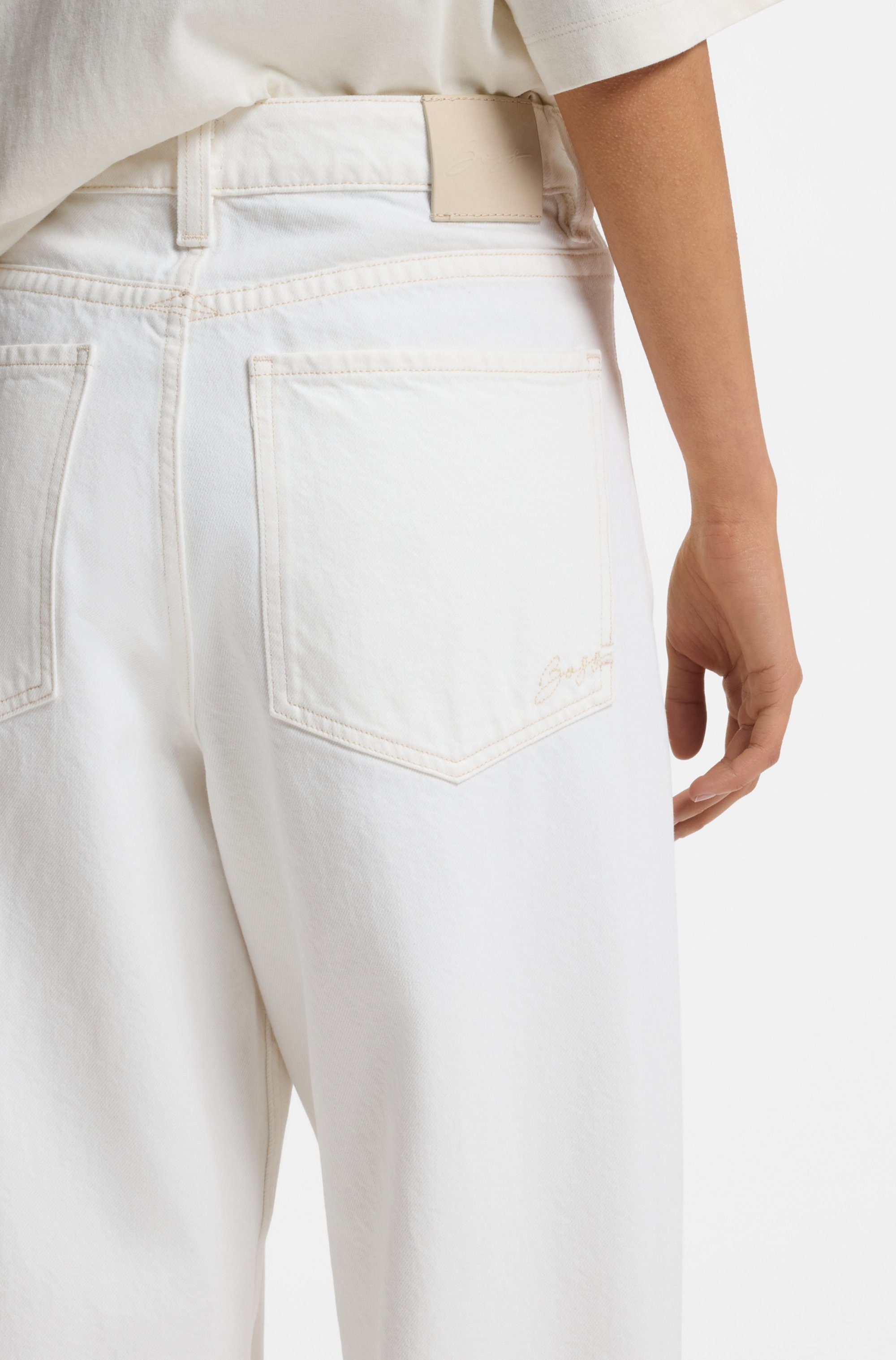 BOSS ORANGE Relax-fit-Jeans SLOUCHY MR 2.0 Premium Damenmode Wide Leg mit mittlerem Bund, fester Denim