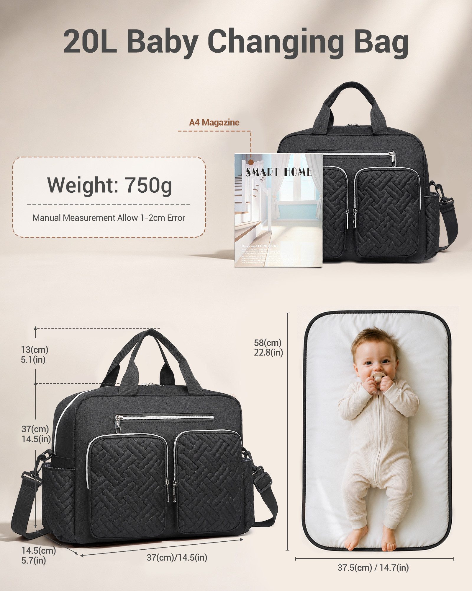 KONO Wickeltasche für Babys