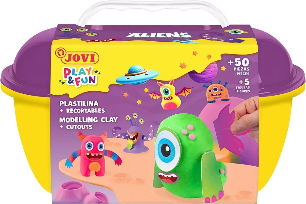 Jovi Knetform-Set JOVI Modelliermasse Play & Fun Plastilina Aliens
