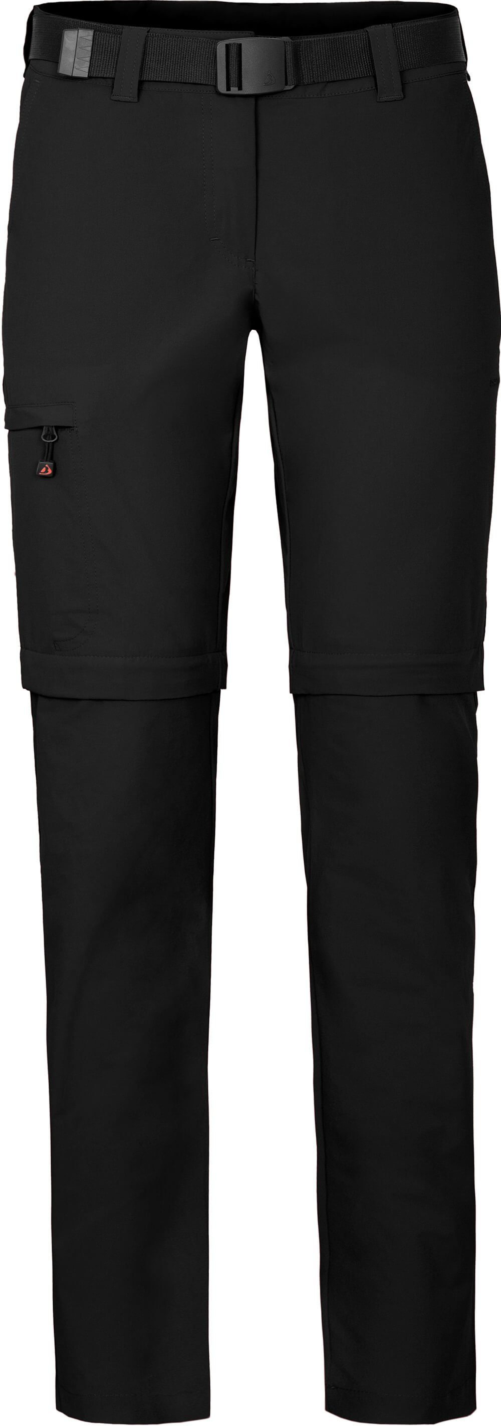 Damen Zipp-Off BENNETT schwarz pflegeleicht, Normalgrößen, Wanderhose, Zip-off-Hose vielseitig, (slim) Bergson