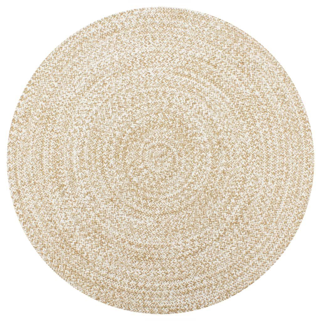 furnicato Teppich Handgefertigt Jute Weiß und günstig online kaufen