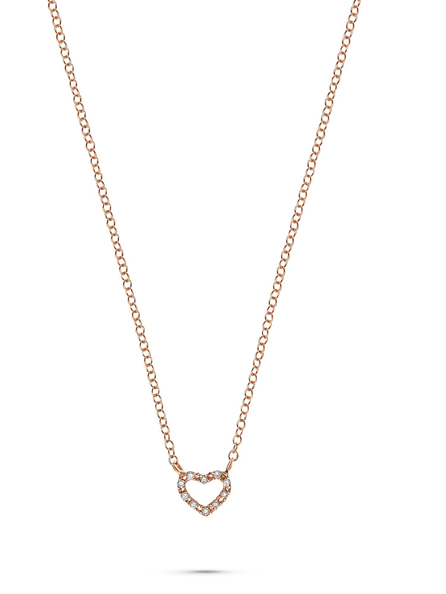 Collier CHRIST Damen-Kette 375er Roségold 10 Diamant Herz
