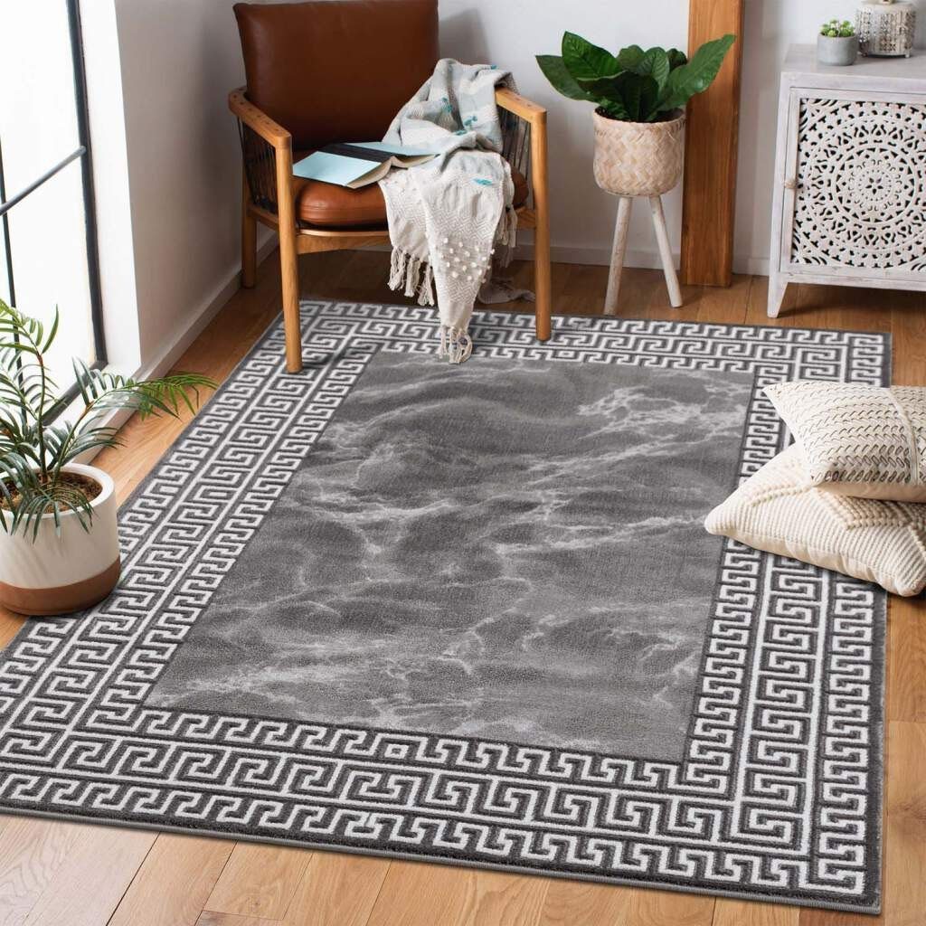 Teppich »Chic«, Carpet City, rechteckig, Höhe 11 mm, Modern Meliert, Mäander/ Bordüre, Wohnzimmer-HomeTrends