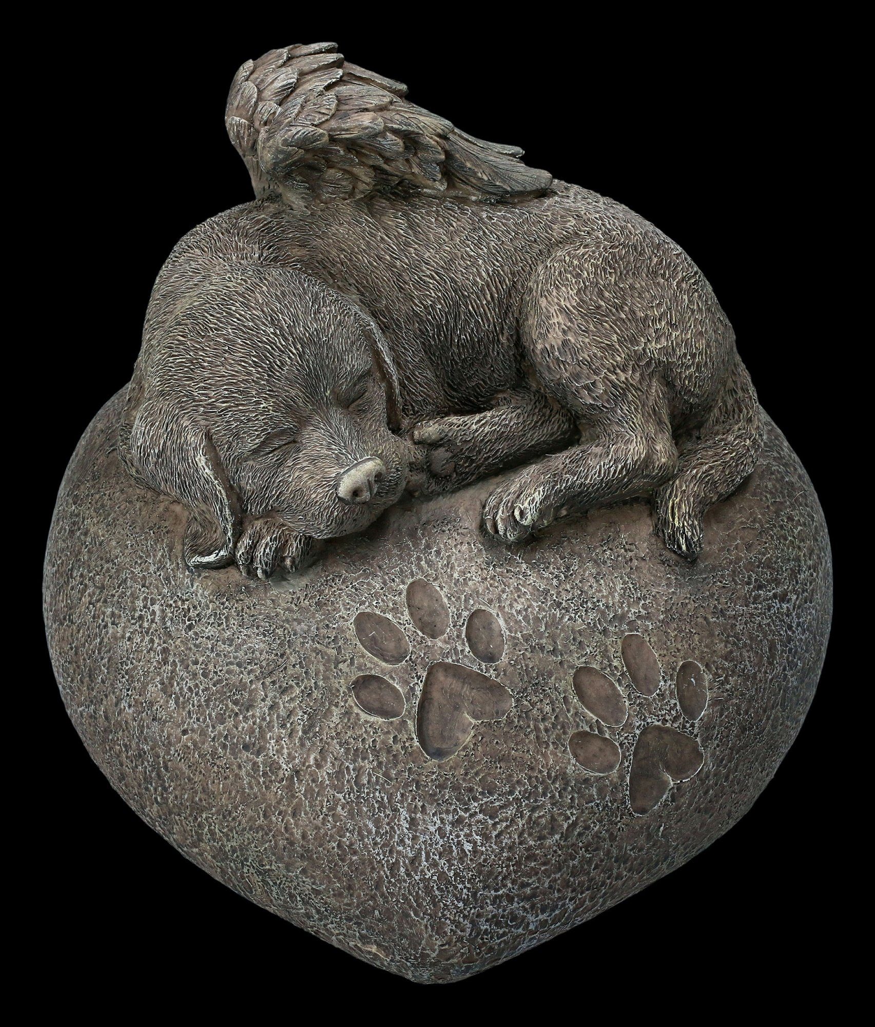 Tierfigur - Urne Figuren Haustierurne Herz in Shop auf Tier Steinoptik - GmbH Hunde-Engel Dekoration