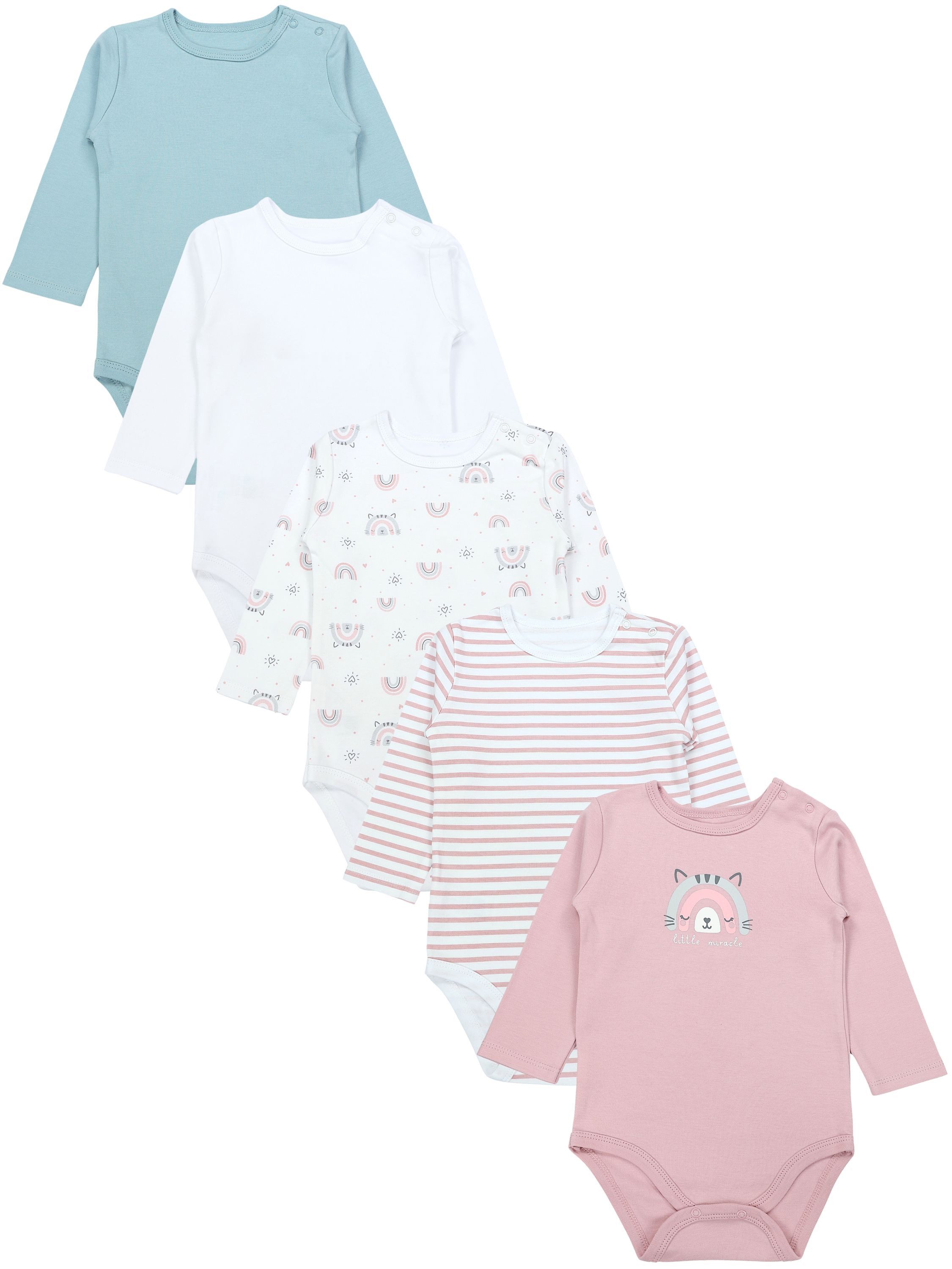 TupTam Langarmbody Baby Langarmbodys, bedruckt Unisex 5er-Pack