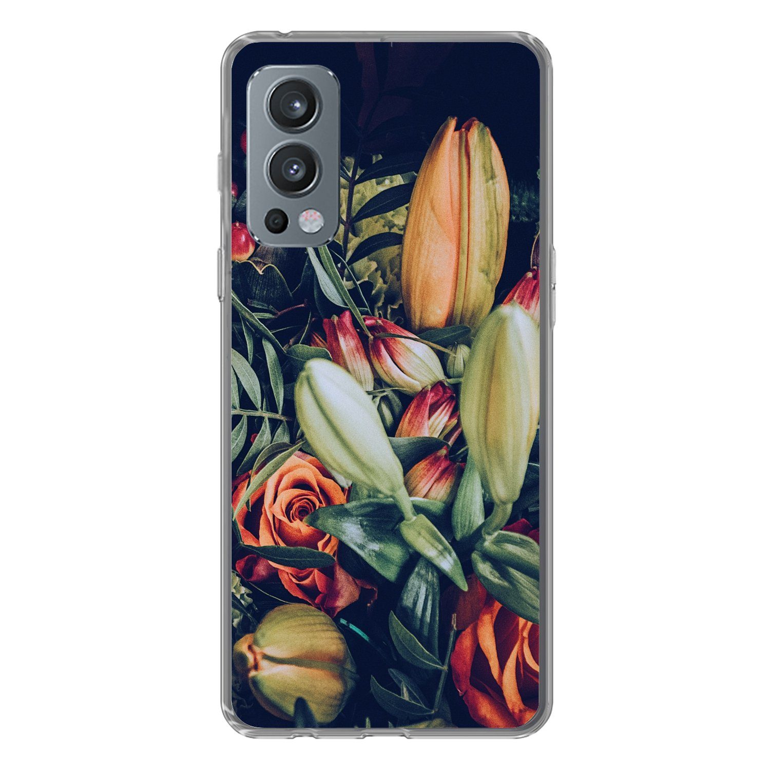 MuchoWow Handyhülle für OnePlus Nord 2 5G Blumenstrauß - Stilleben - Blumen - Pflanzen - R, Phone Case, Silikon, Schutzhülle Dünn
