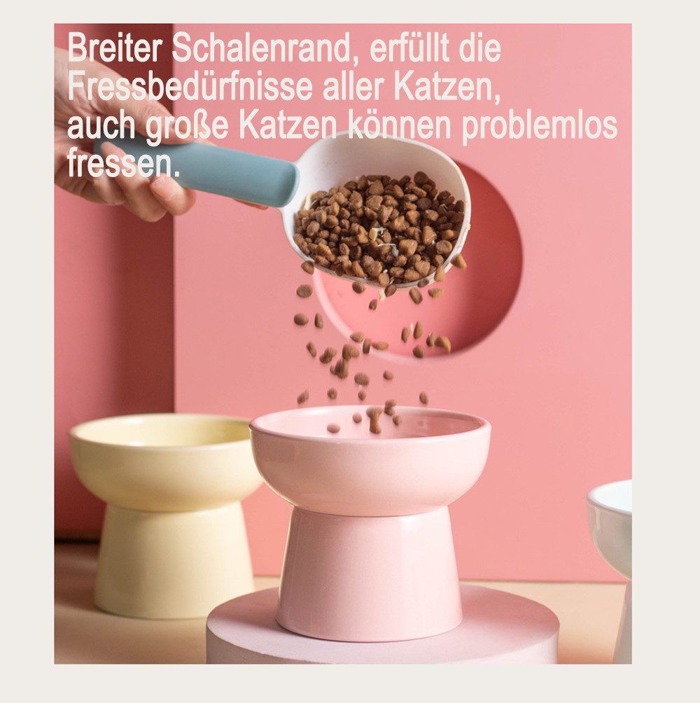 Ledander Futternapf Keramiknapf,Katzen-Futterspiel,futternapf katze keramik, Hundenapf, 10cm Höhe für einfaches Füttern,geeignet für Innen- und Außennutzung