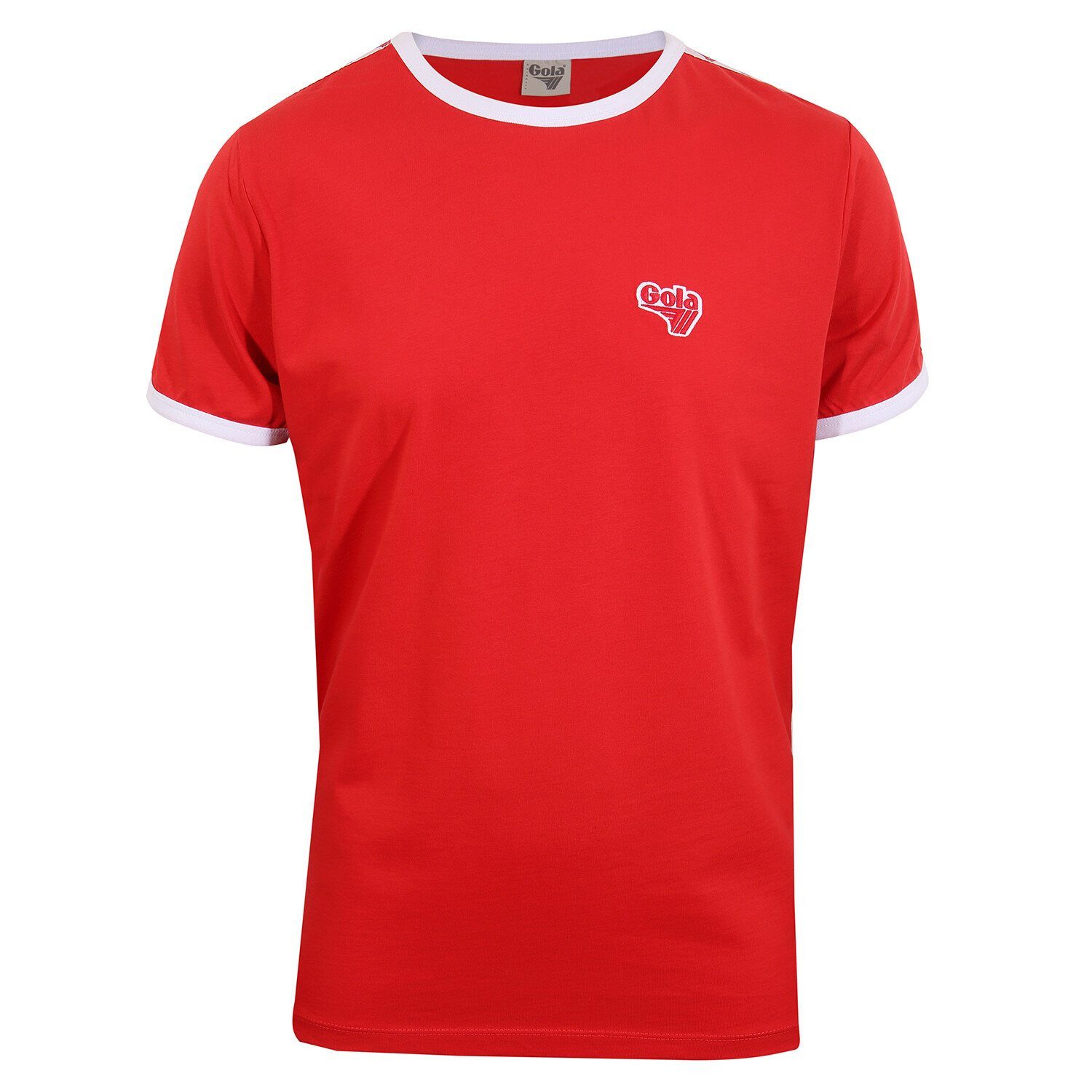 Gola T-Shirt Logo Taped Ringer (100% Baumwolle) rot Herren