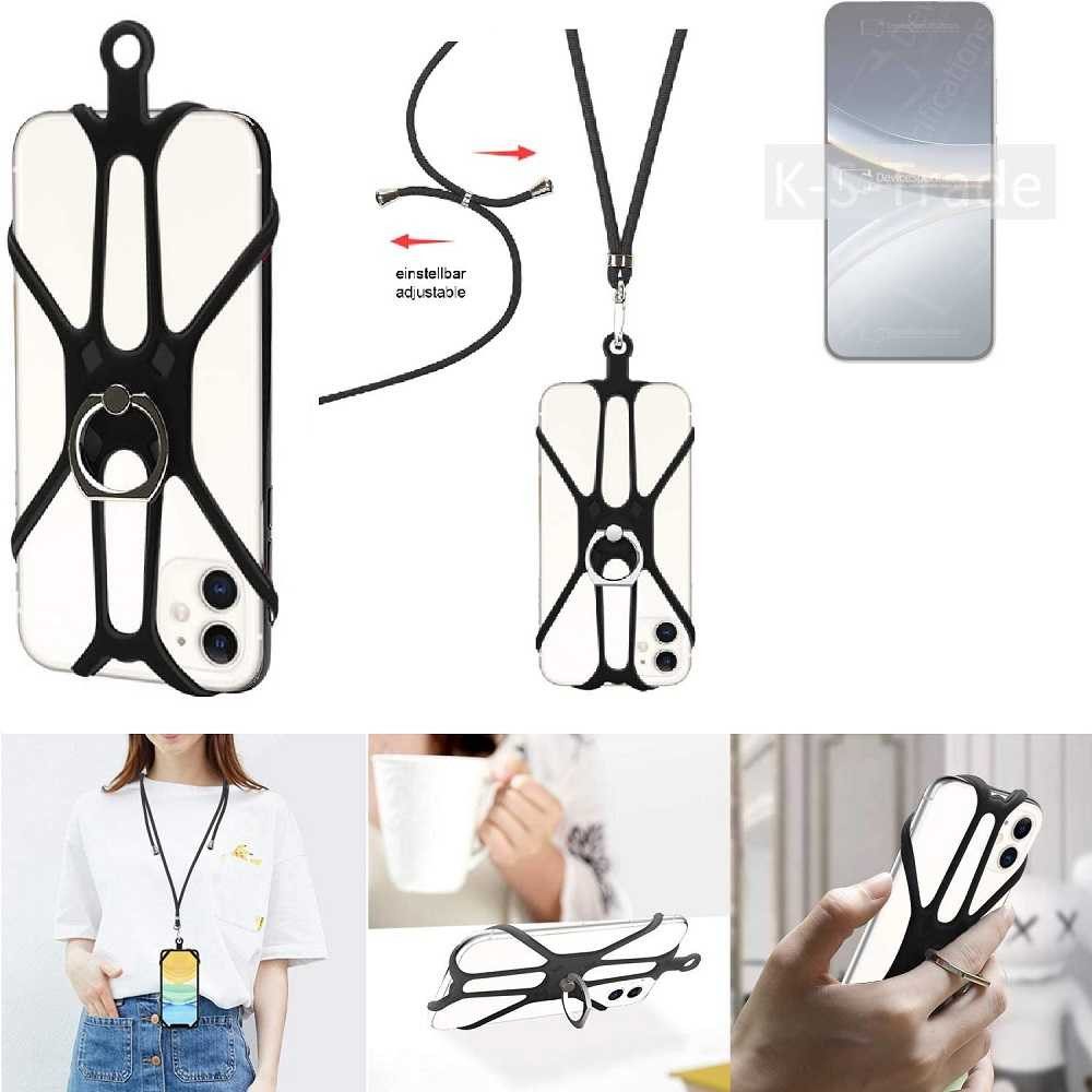 K-S-Trade Handyhülle für POCO F7, 3in1 Handykette Handyband Handykordel Halsband Smartphone-Ring