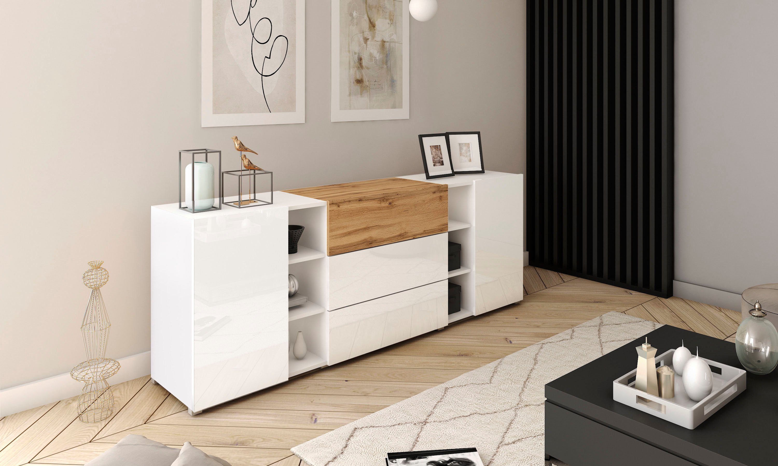 INOSIGN Sideboard BERLIN, Moderne grifflose Kommode günstig online kaufen
