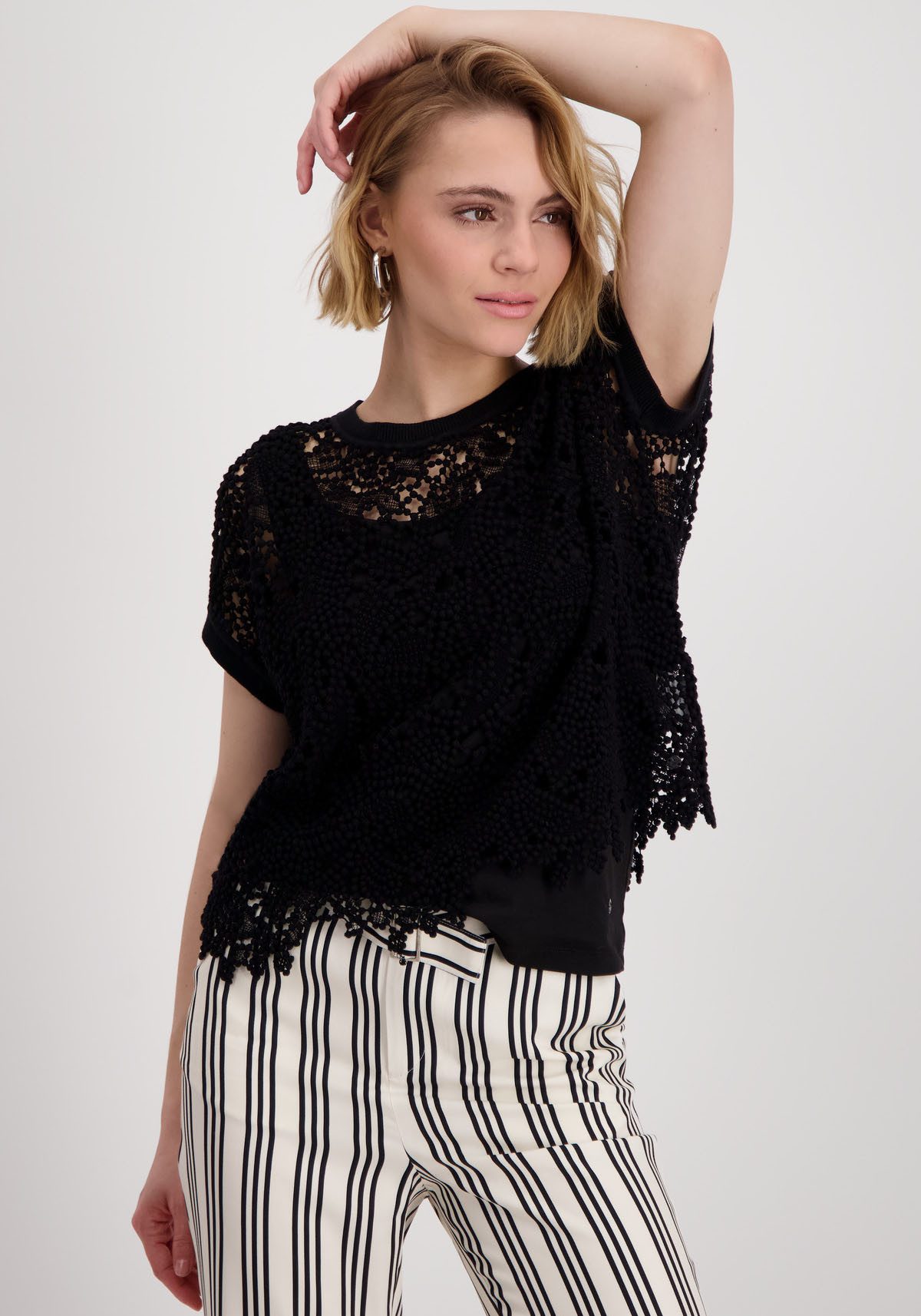 Kurzarmpullover Pullover Spitze