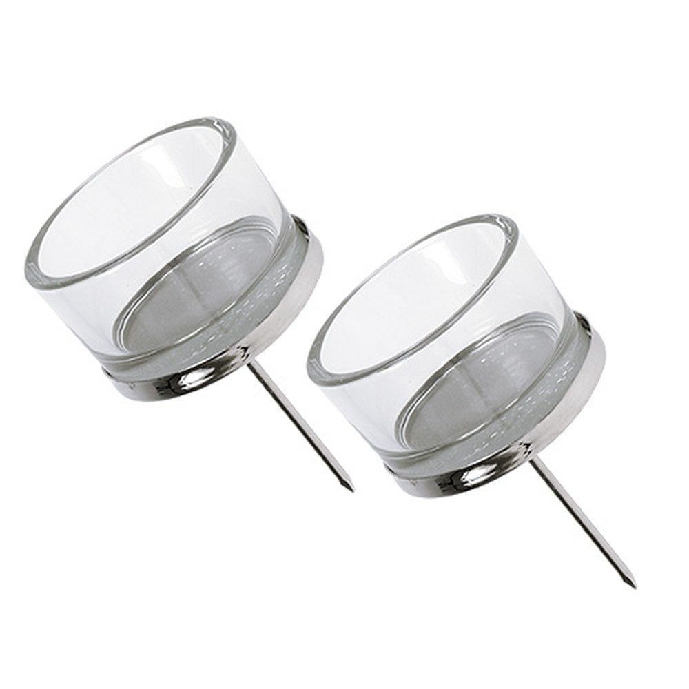 Kerzenhalter Silberner Kerzenhalter Glas Windlicht Set 4 Stk Teelicht Tischdeko